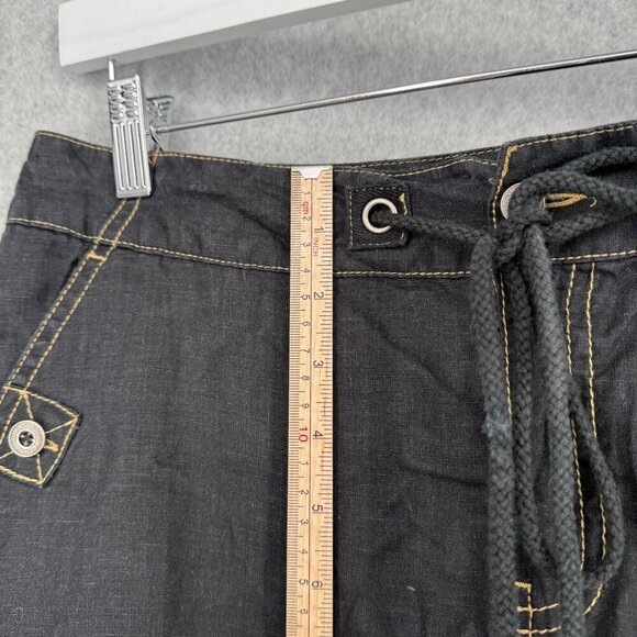 Harley-Davidson x Tori Richard Linen Mini Cargo Skirt Size 6 Black Grunge Biker - Picture 13 of 14